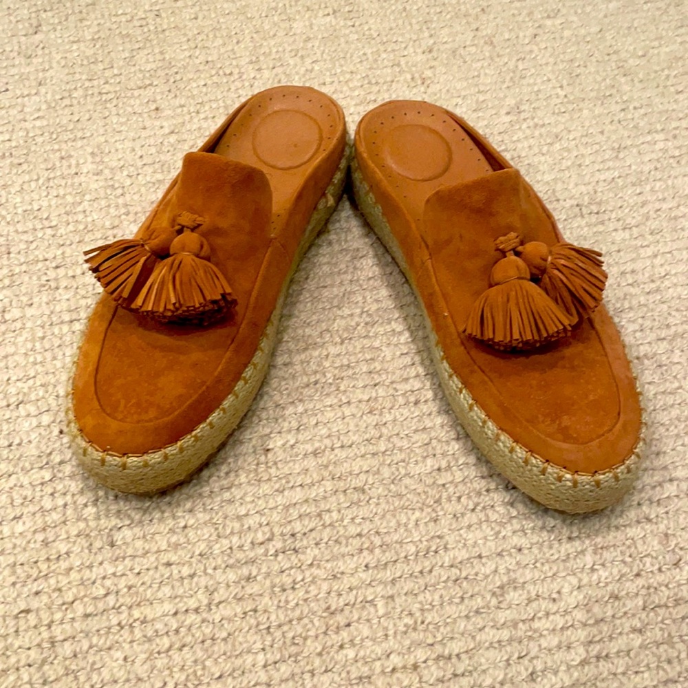 Brown leather espadrille slip one by Kenneth Cole